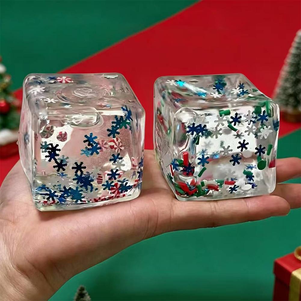 Fidget Cube Original - Weihnachts-Maltose-Eiswürfel, Quetschbarer Riesiger Squishy Sensorischer Stressball,